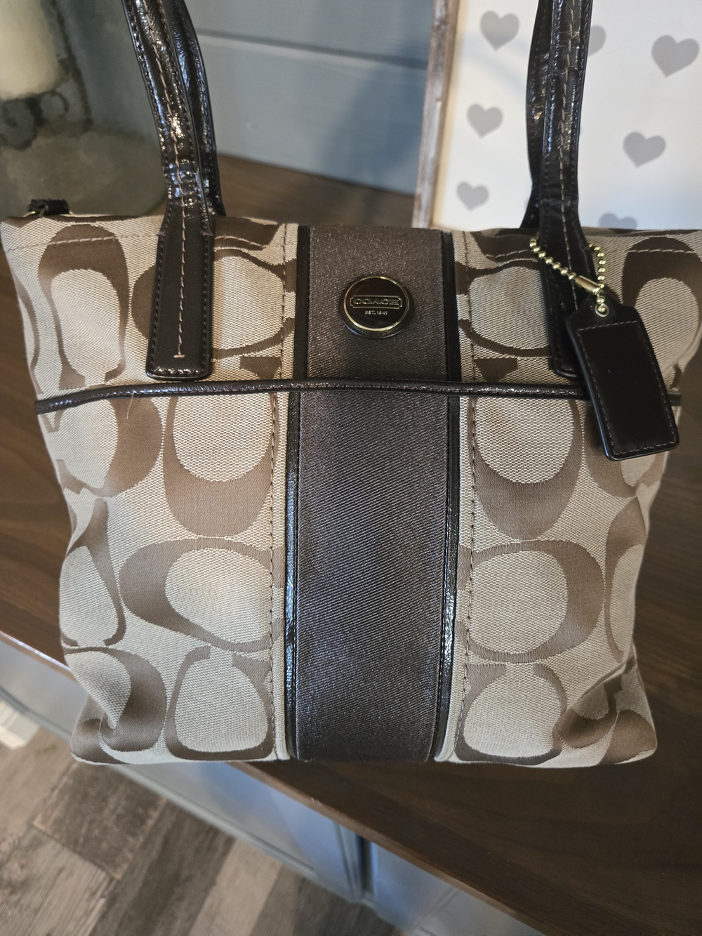 Coach Signature Canvas Tote Bag in Brown - Picture 8 of 12